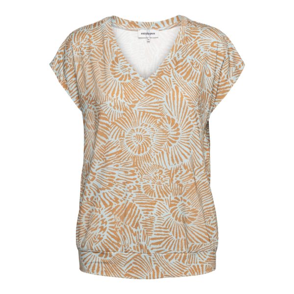 LUCIA FOSSIL FLOWER NT-Pastel Turq multi
