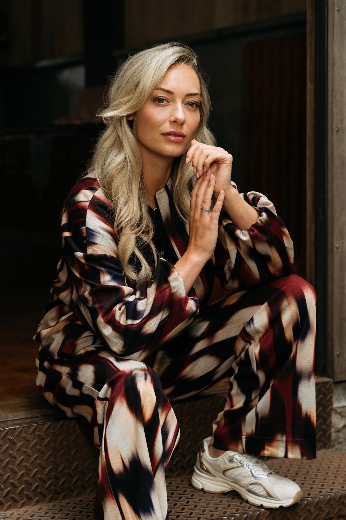 DIEDE FADED BIG LW-Wine Red multi