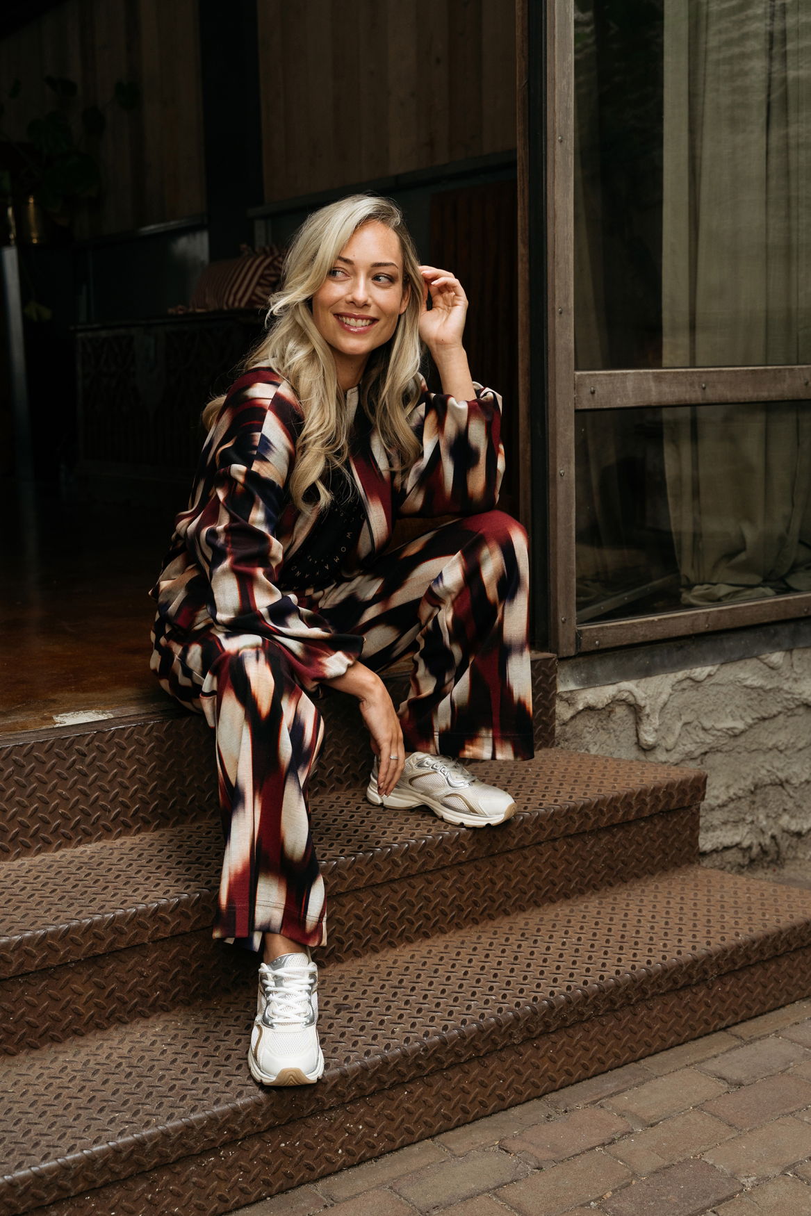 DAWN FADED BIG LW-Wine Red multi