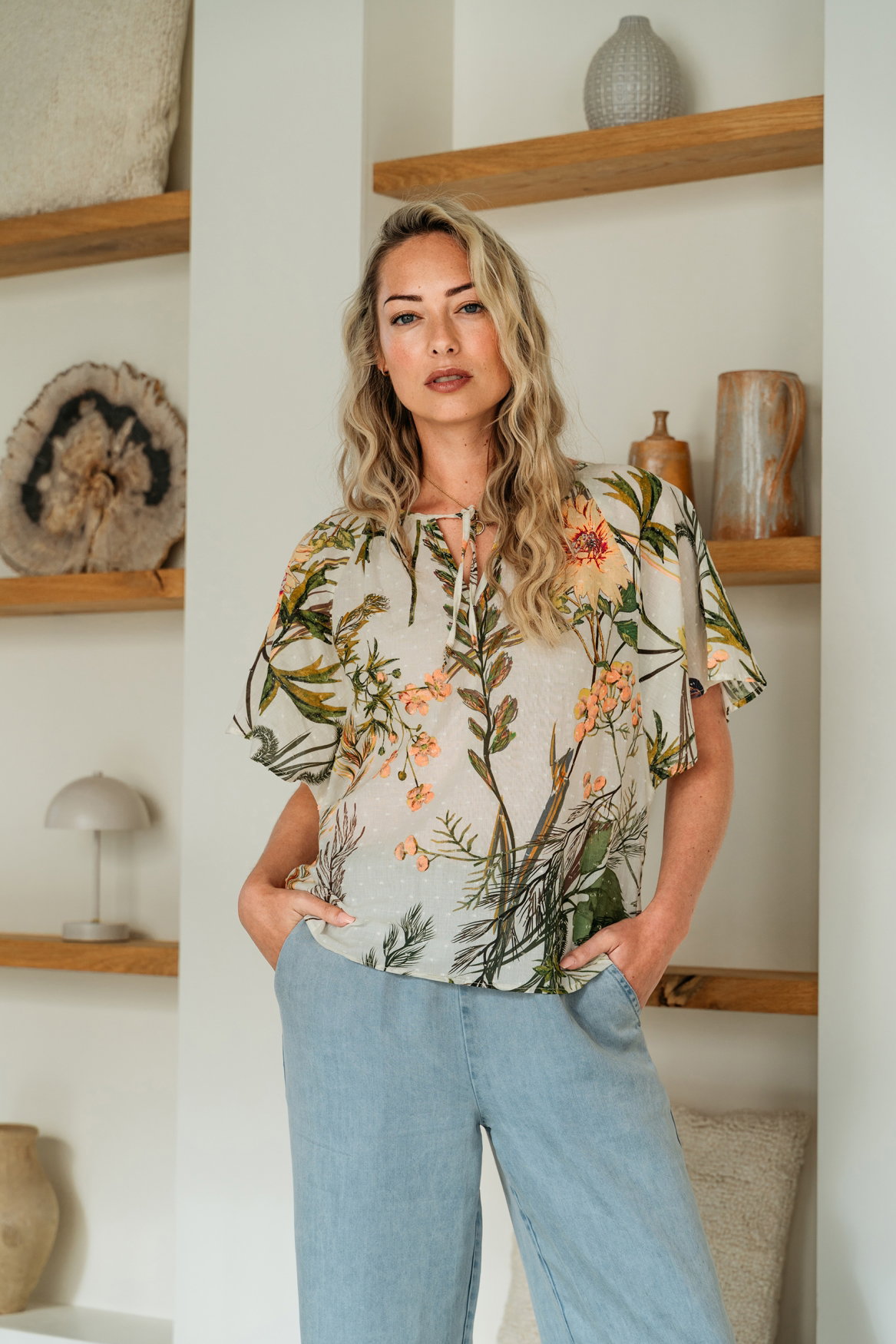 AXELLE FLOWER H-Off white multi