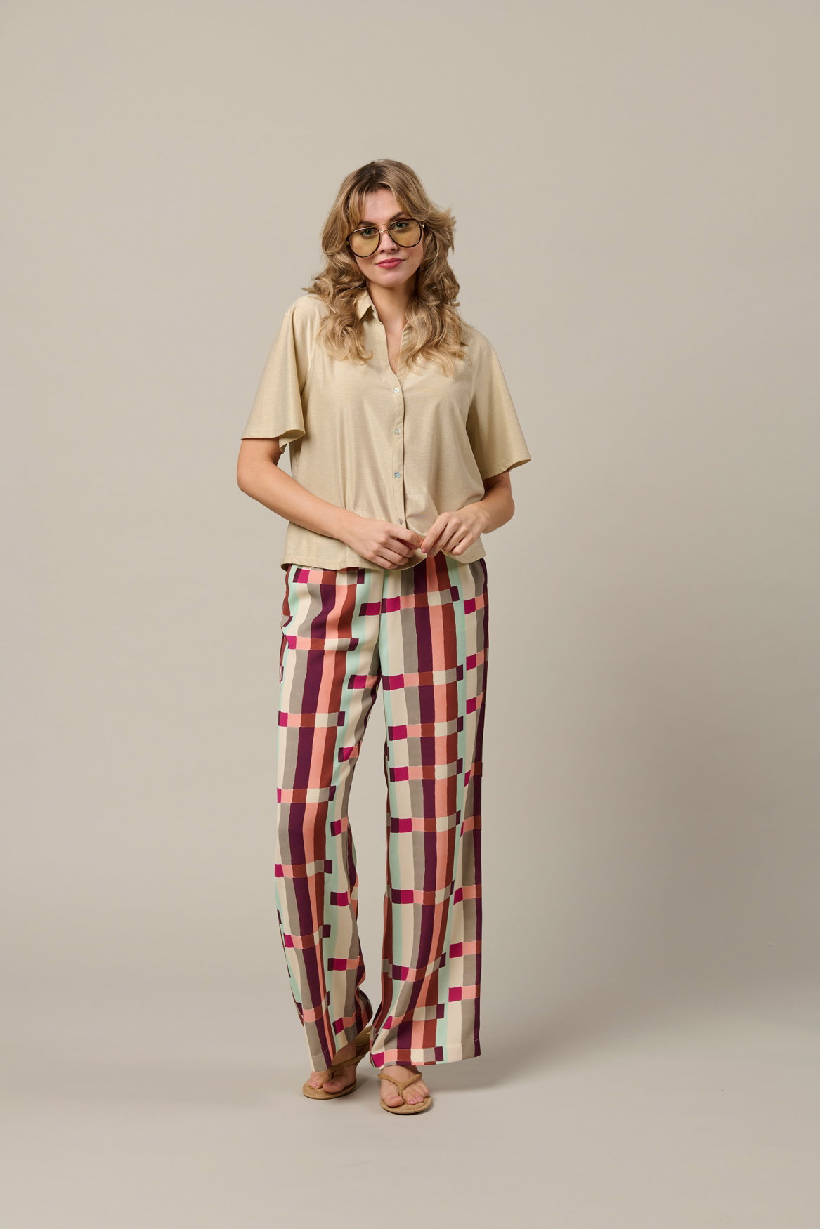 NESSY BLOCK KN-Khaki multi