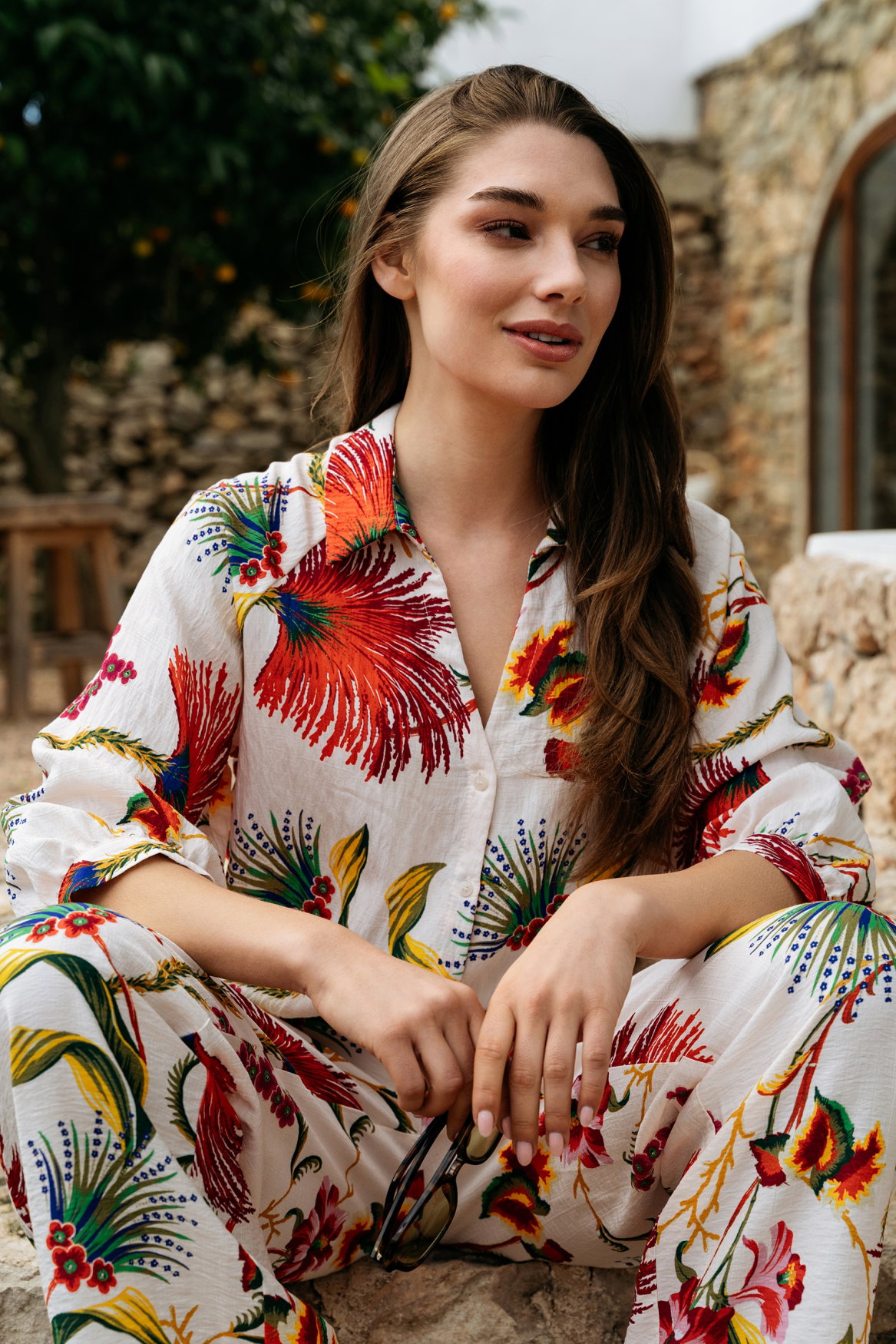 NESSY FLOWER LC-Claret multi