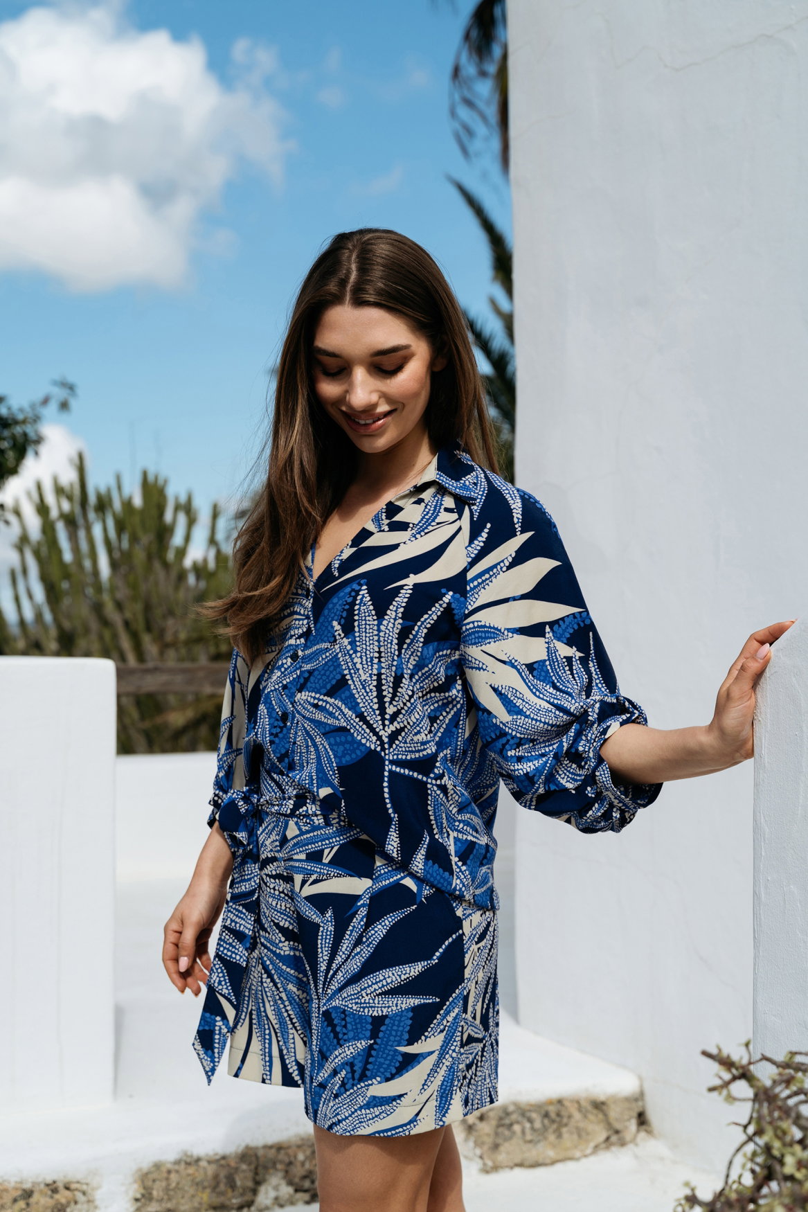 MARIJKE LEAF B-Blue multi
